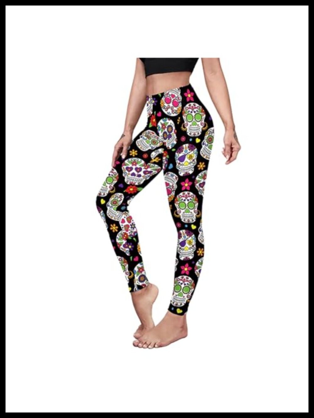 High Waist 3D Skull Pumpkin Print Stretchy Leggings Yoga Pants
